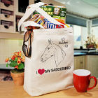 I Love My Horse Personalized Canvas Tote Bag